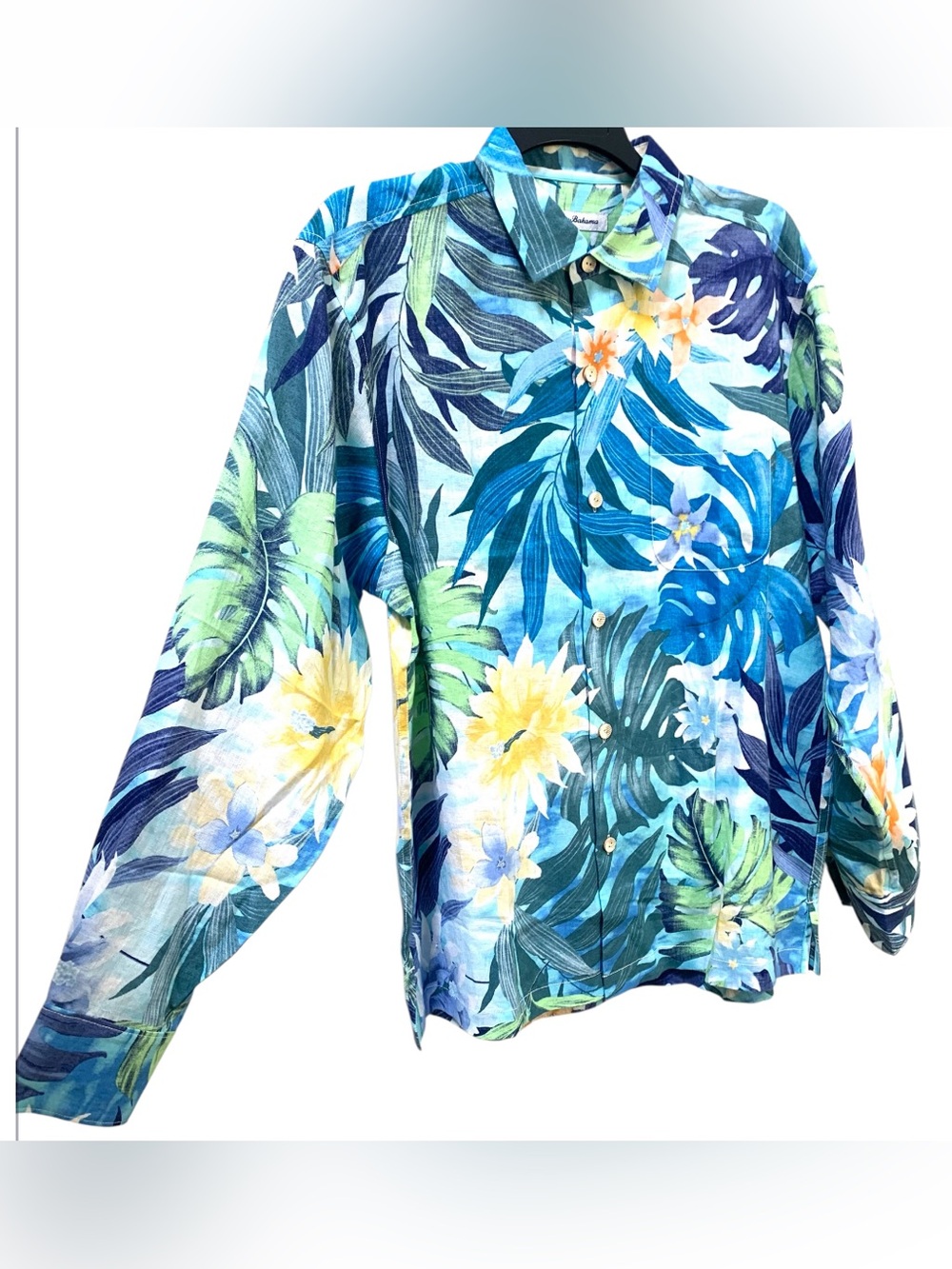 Tommy Bahama 100% Linen Shirt Blue Sky Golden Gate Canopy Long Sleeve Men's M - Picture 3 of 6